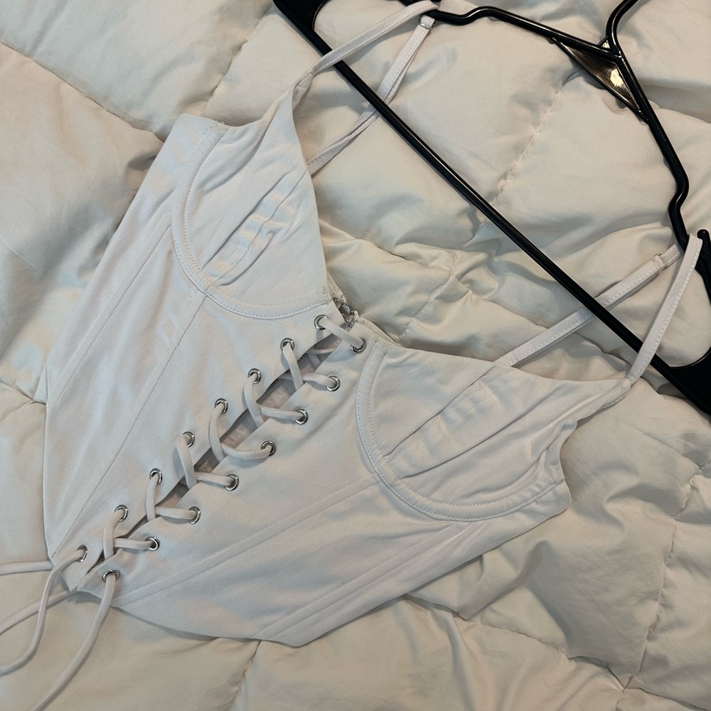Whitefox Lace-Up Corset Top